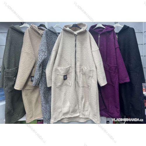 Kabátek košilový flaušový na knoflíčky dámský (S/M ONE SIZE) ITALSKÁ MÓDA IMWD217059