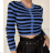 Women's Short Button Up Long Sleeve Sweater (S/M ONE SIZE) ITALIAN FASHION IMPBB23Y22785