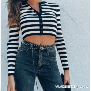 Women's Short Button Up Long Sleeve Sweater (S/M ONE SIZE) ITALIAN FASHION IMPBB23Y22785