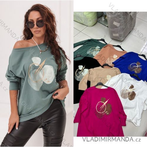 Tričko krátky rukáv dámske nadrozmer (2XL-4XL) TURECKÁ MÓDA TMWG22GYA0370-1