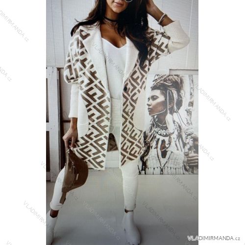Women's Long Sleeve Hooded Alpaca Coat (S/M ONE SIZE) POLISH FASHION IMWK23747