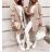 Women's Long Sleeve Hooded Alpaca Coat (S/M ONE SIZE) POLISH FASHION IMWK23747
