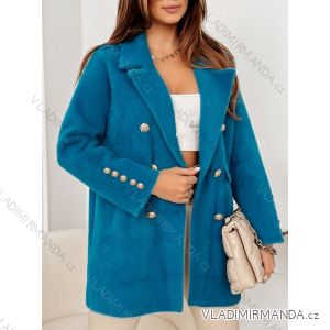 Women's Long Sleeve Hooded Alpaca Coat (S/M ONE SIZE) POLISH FASHION IMWK23747