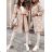 Women's Long Sleeve Hooded Alpaca Coat (S/M ONE SIZE) POLISH FASHION IMWK23747