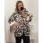 Shirt extended 3/4 long sleeve women's (L/XL/2XL ONE SIZE) ITALIAN FASHION IM423025 3xl / 4xl Black and white