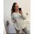 Knitted sweater thin turtleneck long sleeve women (L / XL ONE SIZE) ITALIAN FASHION IMD211110 3xl / 4xl béžová