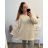Knitted sweater thin turtleneck long sleeve women (L / XL ONE SIZE) ITALIAN FASHION IMD211110 3xl / 4xl béžová