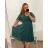 Women's Long Knitted Turtleneck Short Sleeve Dress (S/M ONE SIZE) ITALIAN FASHION IMM22FD51751 XL/2XL Royal blue