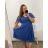 Women's Long Knitted Turtleneck Short Sleeve Dress (S/M ONE SIZE) ITALIAN FASHION IMM22FD51751 XL/2XL Royal blue