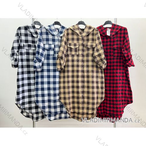 Shirt 3/4 sleeve ladies strip (4XL/5XL ONE SIZE) ITALSKÁ MÓDA IM422026