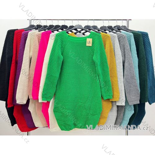 Women's Long Sleeve Knitted Sweater (L/XL/2XL ONE SIZE) ITALIAN FASHION IM423588