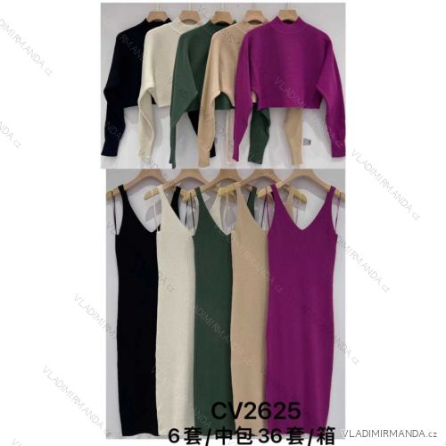 Women's ribbed summer dress with straps (S/ML/XL ONE SIZE) MB2123Z220 béžová S/M
