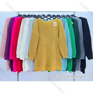 Women's Plus Size Knitted Turtleneck Long Sleeve Dress (2XL/3XL ONE SIZE) ITALIAN FASHION IM423608