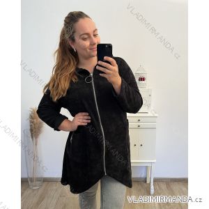 Women's Plus Size Long Sleeve Zipper Warm Long Sleeve Hoodie (2XL/3XL/4XL ONE SIZE) ITALIAN FASHION IMD23744
