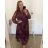 Women's Long Sleeve Shirt Dress (S/M ONE SIZE) ITALIAN FASHION IMWGM23447 3xl / 4xl purple