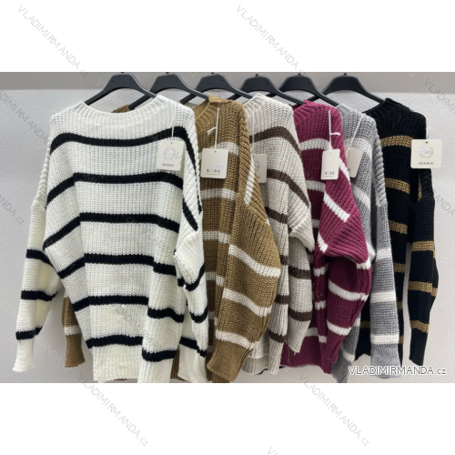 Women's Stripe Long Sleeve Sweater (S/M ONE SIZE) ITALIAN FASHION IMPDY23ZS5231