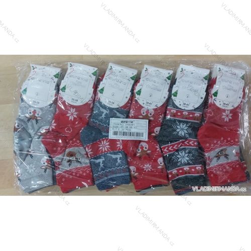 Thin Christmas cotton women's socks (35-38, 38-41) AURA.VIA AURA23SN9381