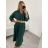 Women's Long Sleeve Belted Long Dress (S/M ONE SIZE) ITALIAN FASHION IMPLI236060 dark blue S/M