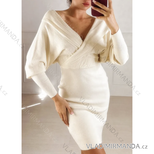 Women's Long Sleeve Knitted Dress (S/M ONE SIZE) ITALIAN FASHION IMPBB23Z5147