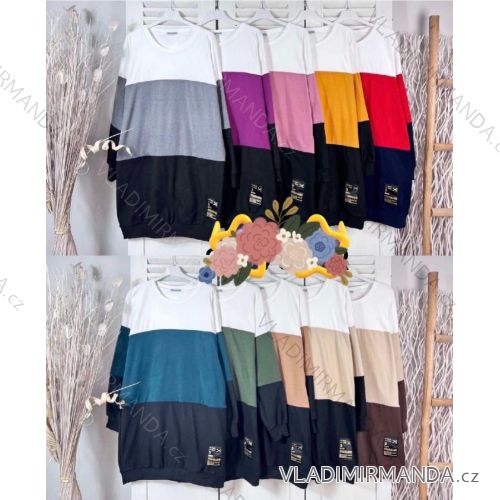 Sweatshirt Dress/Sweatshirt Extended Long Sleeve Women's Plus Size (XL/2XL ONE SIZE) ITALIAN FASHION IMC22835