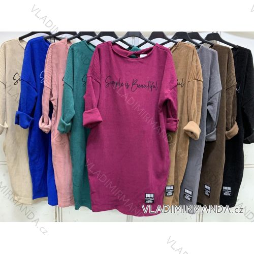 Women's Long Sleeve Knitted Dress (S/M ONE SIZE) ITALIAN FASHION IMC23364