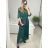 Šaty dlouhé šifonové s páskem dlouhý rukáv dámské (S/M ONE SIZE) ITALSKÁ MÓDA IMM23M9668 S/M Brown
