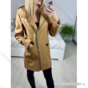 Women's Long Sleeve Hooded Zipper Coat (S-2XL) ITALIAN FASHION IMT22023/DU