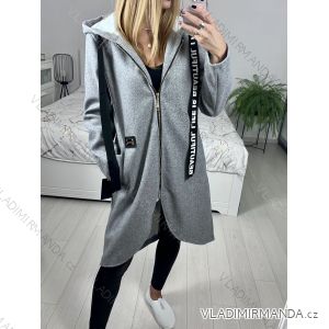 Women's Fluffy Zipper Long Sleeve Coat (S/M/L/XL ONE SIZE) ITALIAN FASHION IMC22792/DU