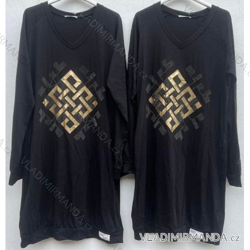 Women's Oversize Leisure Long Sleeve Cotton Dress (M/L ONE SIZE) ITALIAN FASHION IMD23785