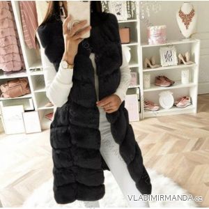 Women's 8 Wool Oversized Long Fur Vest (3XL, 4XL) ITALIAN FASHION ORC232188-1