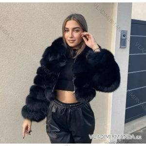 Women's Long Sleeve Fur Jacket (S/ML/XL) ITALIAN FASHION IMPTI2365008