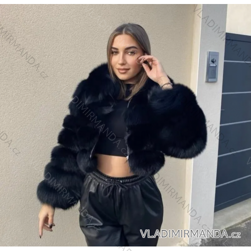 Women's Long Sleeve Fur Jacket (S/ML/XL) ITALIAN FASHION IMPTI2365008