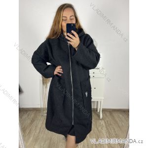 Lamb Coat Long Sleeve Women's Plus Size (3XL/4XL ONE SIZE) ITALIAN FASHION IMD22748