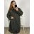 Lamb Coat Long Sleeve Women's Plus Size (3XL/4XL ONE SIZE) ITALIAN FASHION IMD22748 Gray highlights 3xl / 4xl