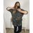 Shirt 3/4 sleeve ladies strip (4XL/5XL ONE SIZE) ITALSKÁ MÓDA IM422026 3xl / 4xl Masked