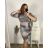 Women's 3/4 Sleeve Dress Plus Size (42-52) POLISH FASHION PMF23KLASIK