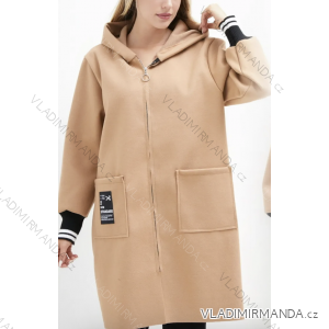 Women's Long Sleeve Oversized Zip Up Hooded Sweatshirt Coat (S/M ONE SIZE) ITALIAN FASHION IMPLI2385141