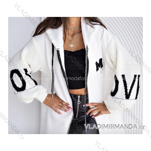 Women's Long Sleeve Oversized Zipper Hoodie (S/M ONE SIZE) ITALIAN FASHION IMPLI2324515