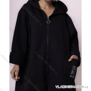 Women's Long Sleeve Oversized Zipper Hoodie (S/M ONE SIZE) ITALIAN FASHION IMPLI2337390