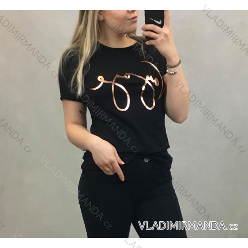 Women's short sleeve t-shirt voyage (uni s / m) SWEETISIMA ITALIAN FASHION IMD20023 black S/M