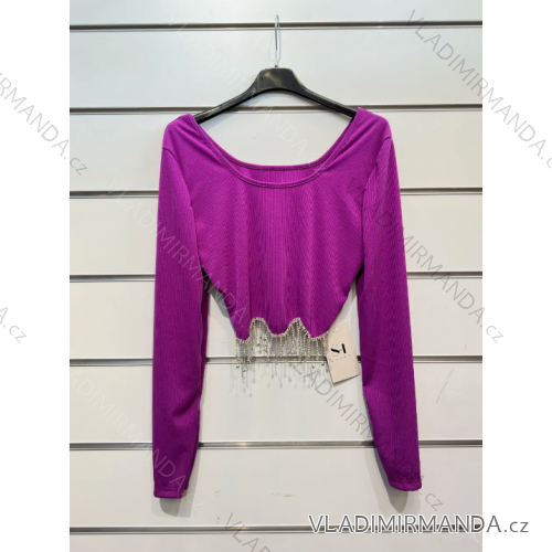 Women's Long Sleeve Croptop (S/M ONE SIZE) ITALIAN FASHION IMPSH235434