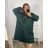 Fleece coat long sleeve zipper hooded women's oversized (XL / 2XLONE SIZE) ITALIAN FASHION IMD211123