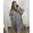 Fleece coat long sleeve zipper hooded women's oversized (XL / 2XLONE SIZE) ITALIAN FASHION IMD211123
