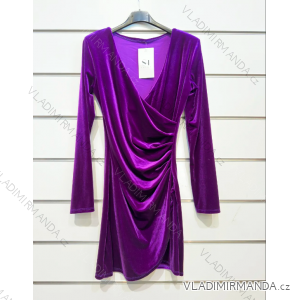 Women's Velvet Elegant Party Long Sleeve Dress (S/M ONE SIZE) ITALIAN FASHION IMPSH236438