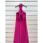 Women's Strapless Long Party Dress (S/M ONE SIZE) ITALIAN FASHION IMPSH2360055 dark blue S / M