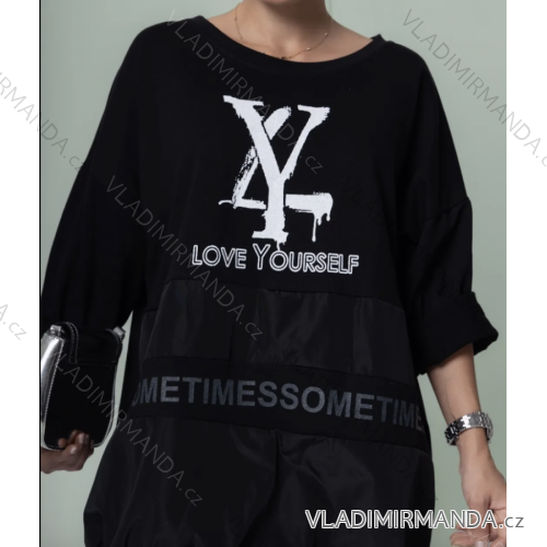Women's Oversize Long Sleeve Sweatshirt (S/M ONE SIZE) ITALIAN FASHION IMPLI2337421