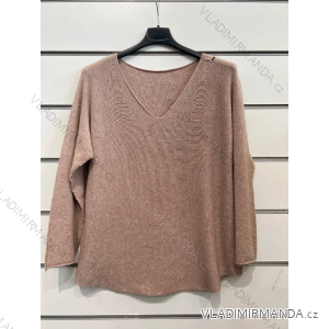 Women's Oversize Long Sleeve Knitted Sweater (S/M ONE SIZE) ITALIAN FASHION IMPSH23996V