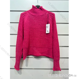 Women's Stand Collar Long Sleeve Knitted Sweater (S/M ONE SIZE) ITALIAN FASHION IMPSH232853