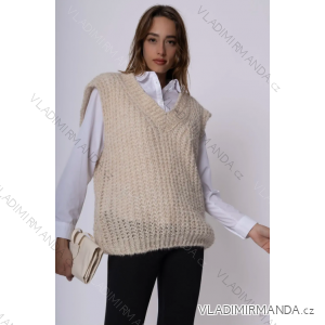 Women's Sleeveless Knitted Sweater (S/M ONE SIZE) ITALIAN FASHION IMPSH233608