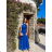 Šaty letní na ramínka dámské (S/M ONE SIZE) ITALSKÁ MÓDA IMPBB22B21841 turquoise S / M